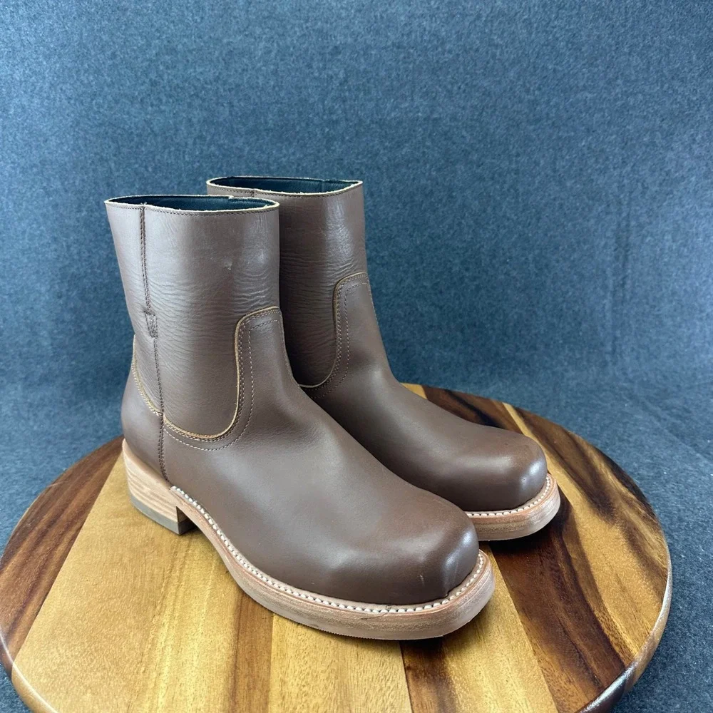 Dingo Banner Round Toe Pull On Booties Mens 9 Dark Brown Casual Boots DI2305-206